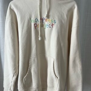 Medium Happiness project hoodie- white/creme